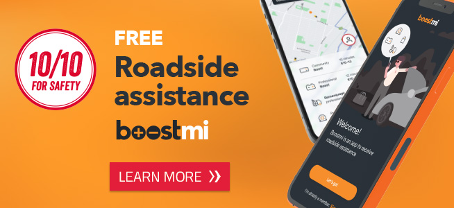 Free road assistance with Boostmi and Tecnic driving school. 