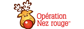 Logo d'Opération Nez Rouge - Service de raccompagnement pour le temps des fêtes. 