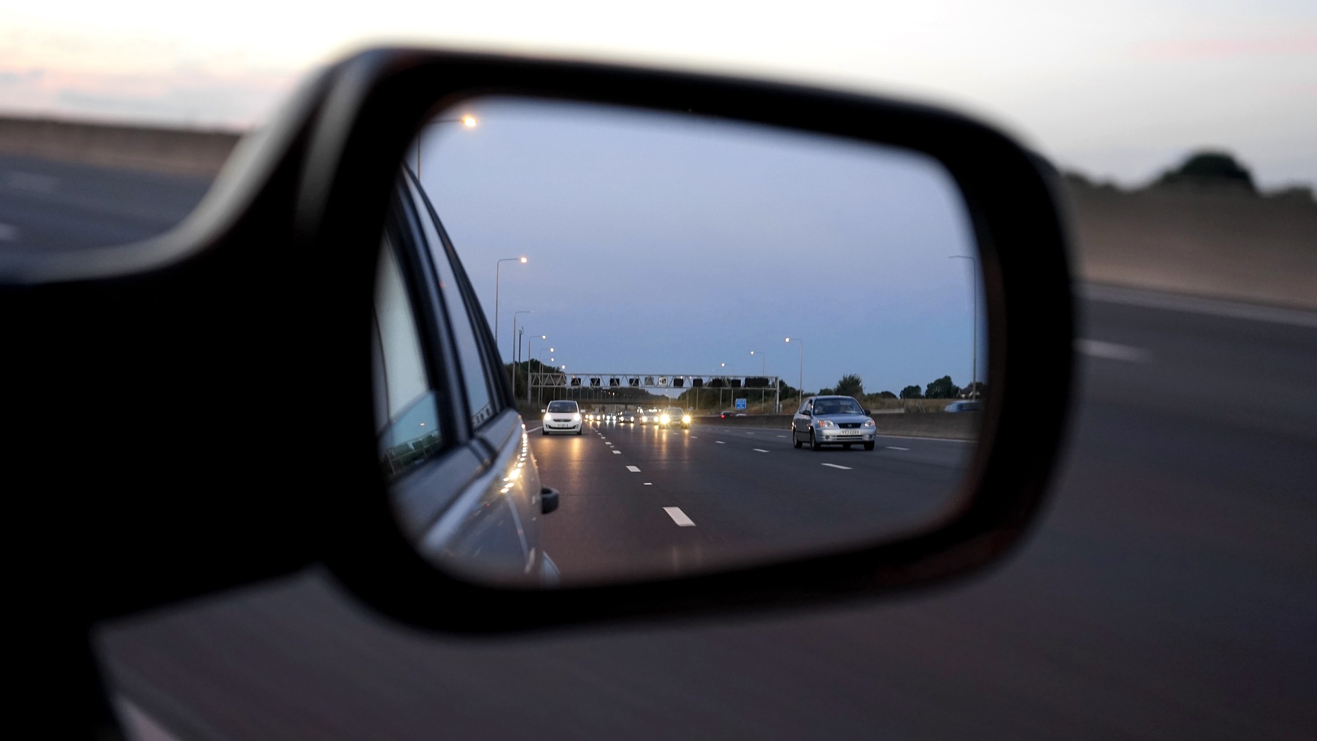 Look in your mirrors while driving, so you will always be aware of the others sharing the road with you. 